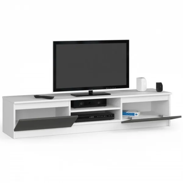 Ak furniture TV stolík Ronon 160 cm biely/grafitovo sivý