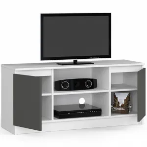 Ak furniture TV stolík Tonon 120 cm biely/grafitový sivý