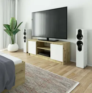 Ak furniture TV stolík Beron 140 cm dub artisan/biela