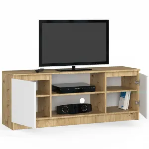 Ak furniture TV stolík Beron 140 cm dub artisan/biela