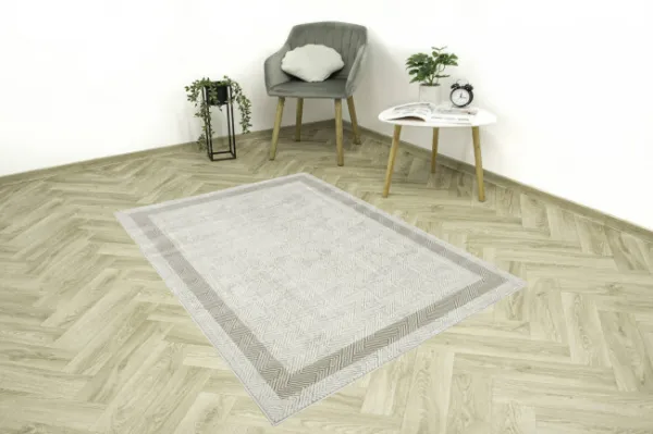 Koberec Allora Plus D893A zlatý rám, béžový