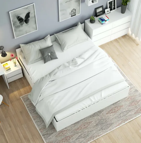 Ak furniture Posteľ CLP 180x200 cm dvojlôžko s roštom biela