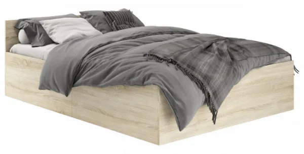 Ak furniture Posteľ CLP 140x200 cm dvojlôžko s roštom dub sonoma