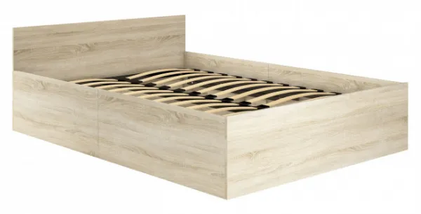 Ak furniture Posteľ CLP 140x200 cm dvojlôžko s roštom dub sonoma