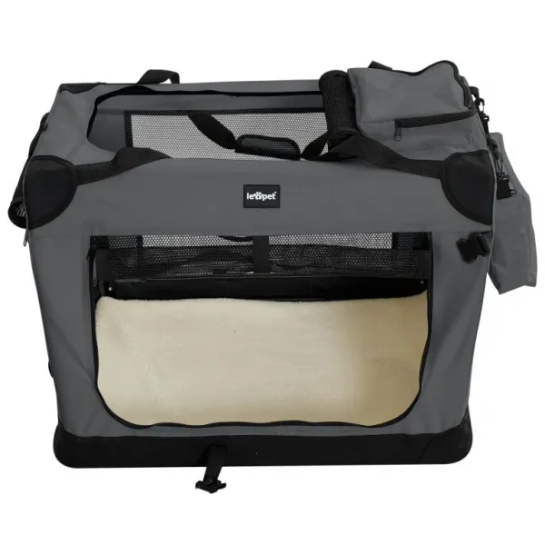 Leopet Prepravný box pre psov L, 70 x 52 x 52 cm, antracit