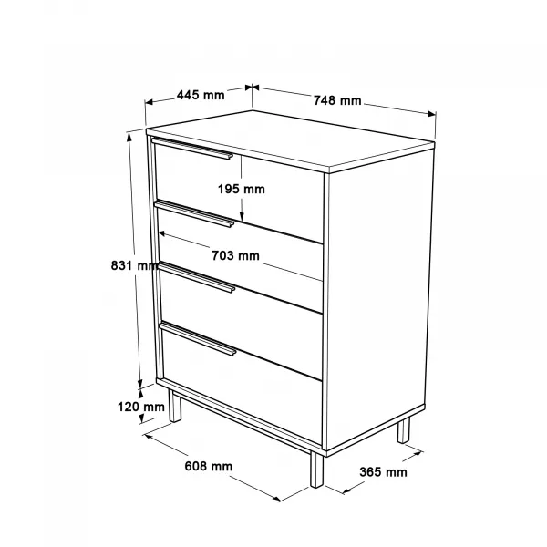 Komoda Houseland Leif biela