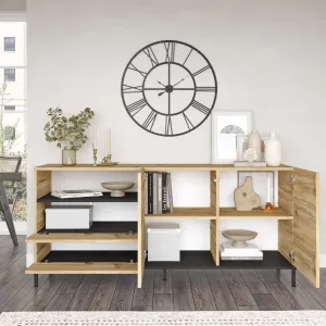 Komoda Houseland Zeke dub Wotan/čierna