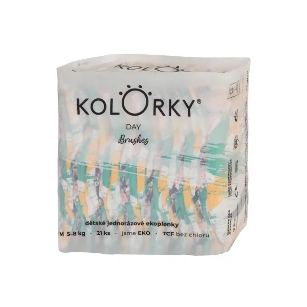 KOLORKY DAY štetce M 5-8 kg 21 ks,KOLORKY DAY Plienky jednorazové eko, štetec M (5-8 kg) 21 ks