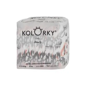 KOLORKY DAY Plienky jednorazové eko, srdce M (5-8 kg) 21 ks,KOLORKY DAY Plienky jednorazové eko, srdce M (5-8 kg) 21 ks