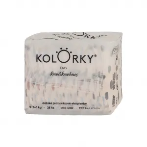 KOLORKY DAY déšť a duhy S 3-6 kg 25 ks,KOLORKY DAY Plienky jednorazové eko, dážď&dúhy S (3-6 kg) 25 ks