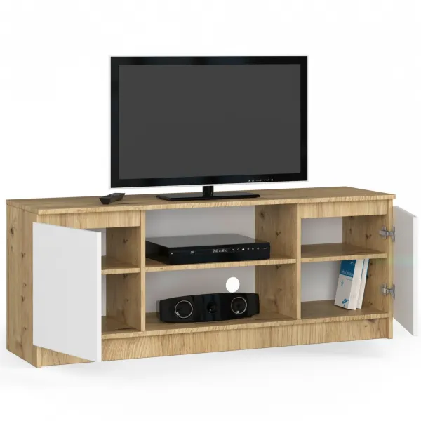 Ak furniture TV stolík Beron 140 cm dub artisan/biela