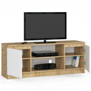 Ak furniture TV stolík Beron 140 cm dub artisan/biela