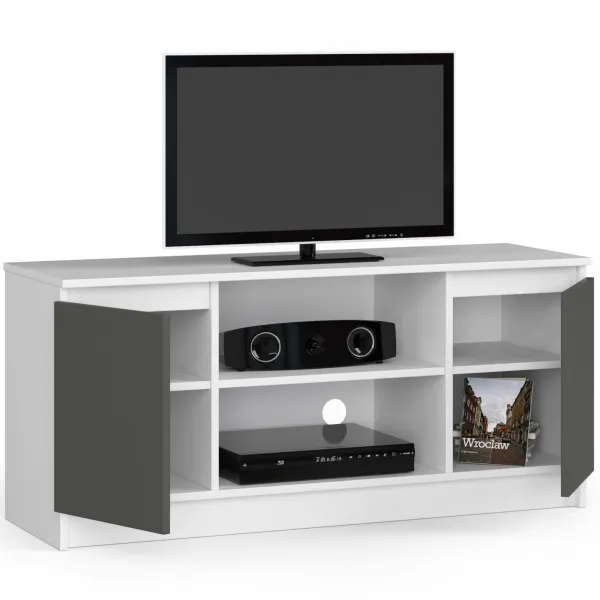 Ak furniture TV stolík Tonon 120 cm biely/grafitový sivý
