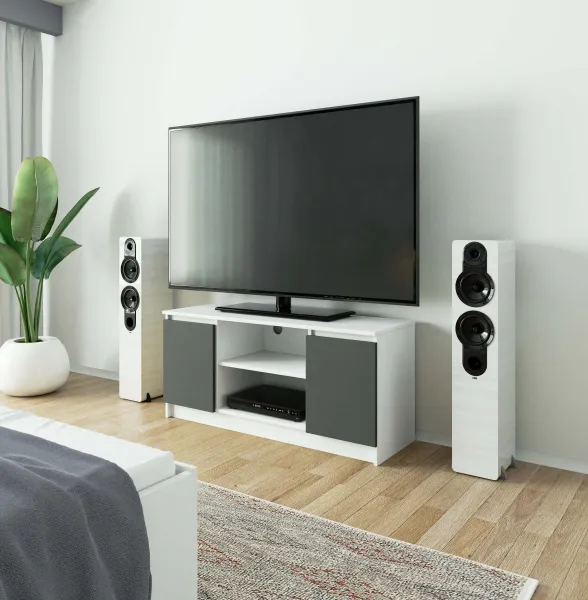 Ak furniture TV stolík Tonon 120 cm biely/grafitový sivý