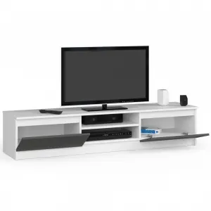Ak furniture TV stolík Ronon 160 cm biely/grafitovo sivý
