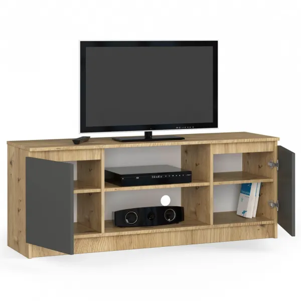 Ak furniture TV stolík Beron 140 cm dub artisan/grafitová sivá