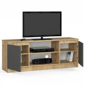 Ak furniture TV stolík Beron 140 cm dub artisan/grafitová sivá