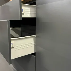 Rohová univerzálna kuchynská linka, 300x220, grafit/dub craft, LAFT