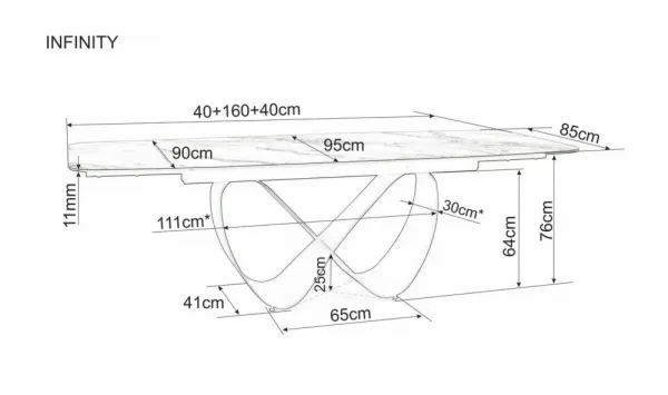 Signal Rozkládací jídelní stůl Infinity 160/240 cm černý mat