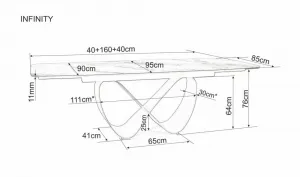 Signal Rozkládací jídelní stůl Infinity 160/240 cm černý mat