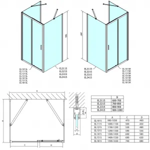 POLYSAN - EASY sprchový kout tri steny 1100x700, L/P varianta, číre sklo EL1115EL3115EL3115