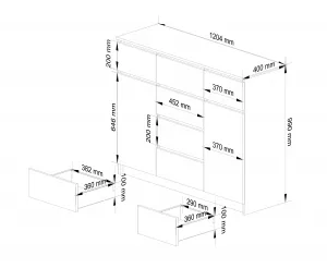 Ak furniture Komoda 120 cm K017 biela
