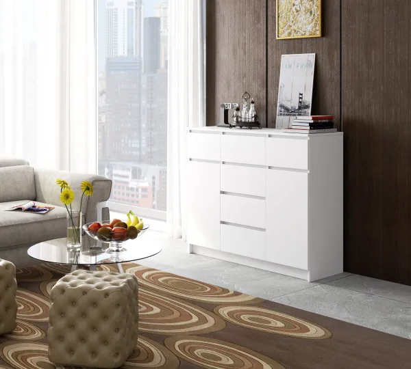 Ak furniture Komoda 120 cm K017 biela