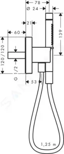 AXOR - Starck Organic Sprchová súprava 2jet, 1,25 m, chróm 12626000