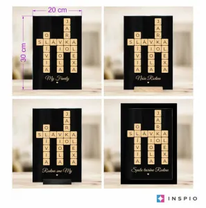 Luxusná sklenená plaketa – Scrabble