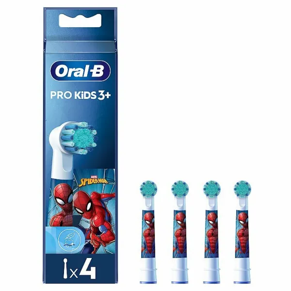 Oral B PRO Kids 3+ náhradné hlavice na zubnú kefku pre deti Spiderman 4 ks