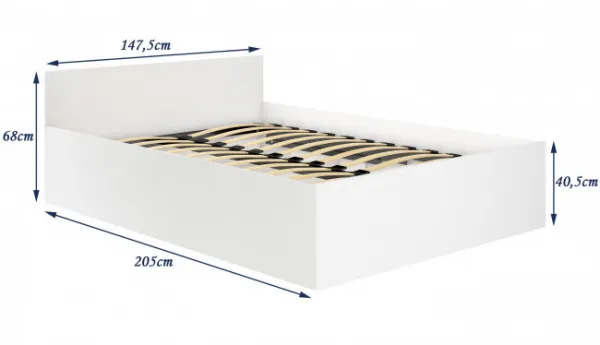 Ak furniture Posteľ CLP 140x200 cm dvojlôžko s roštom biela