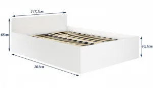 Ak furniture Posteľ CLP 140x200 cm dvojlôžko s roštom biela
