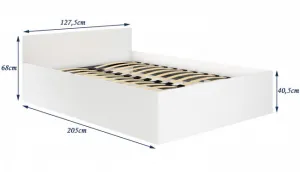 Ak furniture Posteľ CLP 120x200 cm dvojlôžko s roštom biela