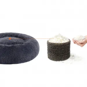 SONGMICS Plyšový pelíšek Boček M 60 cm tmavě šedý