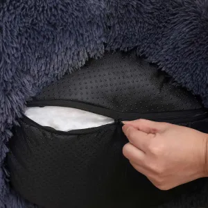 SONGMICS Plyšový pelíšek Boček M 60 cm tmavě šedý