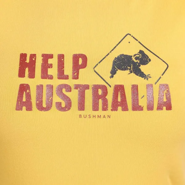 Bushman Dámske tričko Help Australia W, žlté L