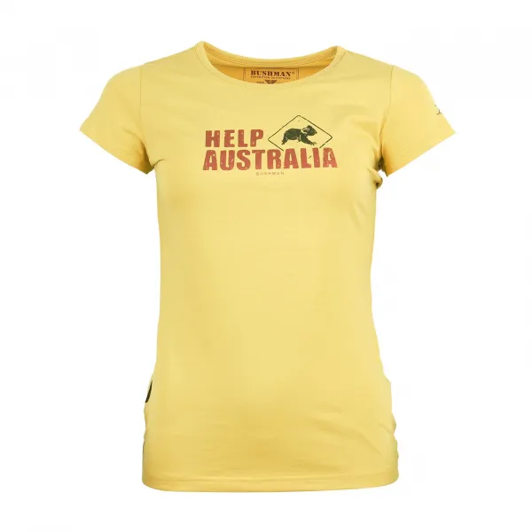 Bushman Dámske tričko Help Australia W, žlté L