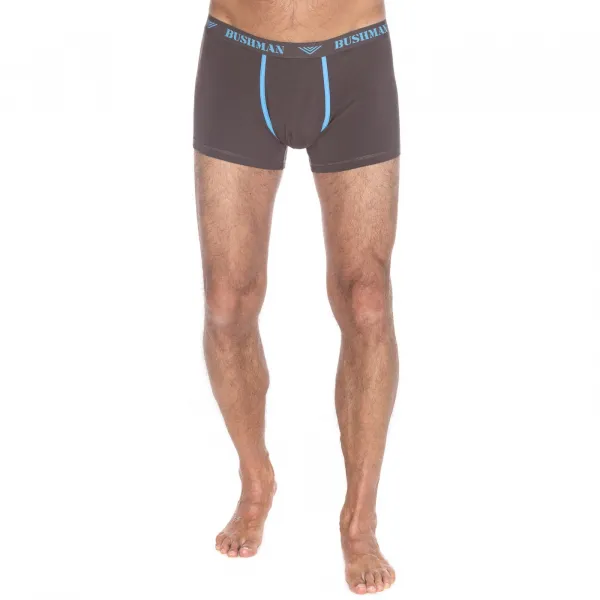 Bushman boxerky Edward 3Pack tmavohnedé/tmavošedé/svetlomodré S