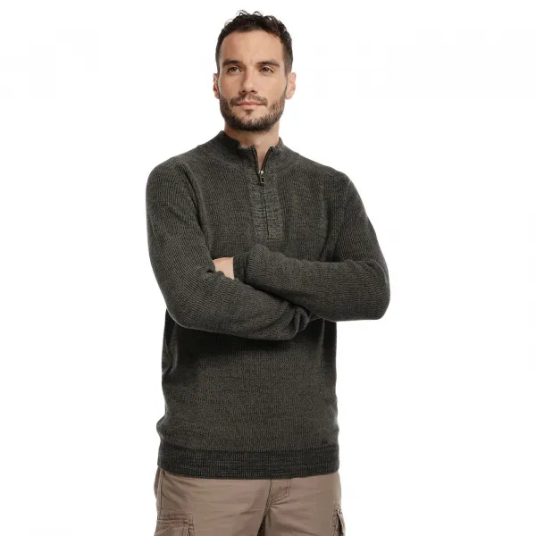 Bushman Pánsky sveter Sakari tmavá khaki XXXL