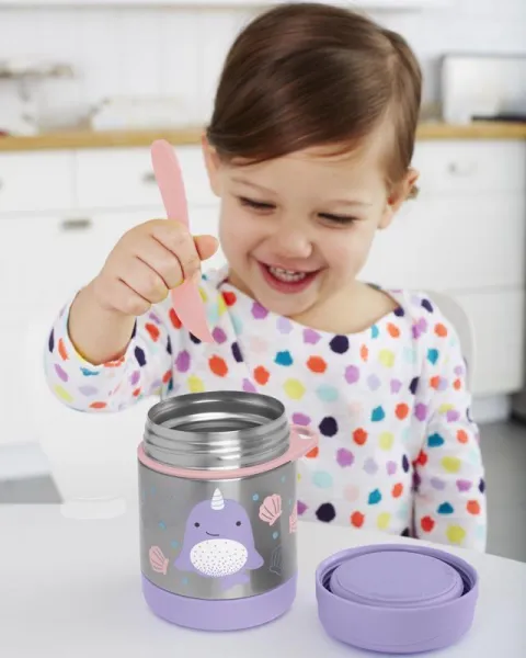 SKIP HOP Zoo Termoska na jedlo s lyžičko/vidličkou Narval 325 ml, 3r+