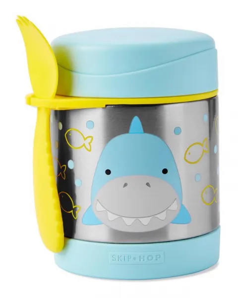 SKIP HOP Zoo Termoska na jedlo s lyžičko/vidličkou Žralok 325 ml, 3r+