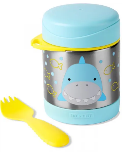 SKIP HOP Zoo Termoska na jedlo s lyžičko/vidličkou Žralok 325 ml, 3r+