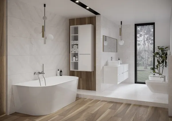 CERSANIT - Voľne stojaca akrylátová vaňa k stene CREA 170X83 S301-301