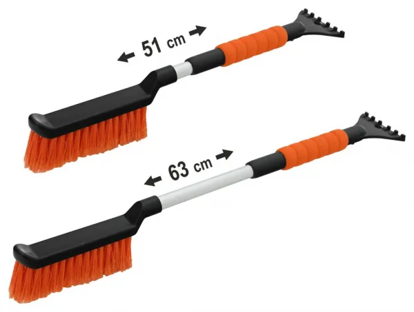 Škrabka s metličkou, oranžová, teleskopická, 51 - 63 cm