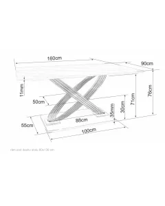 Signal Jídelní stůl Hermes 160 cm bílý mramor/zlatý