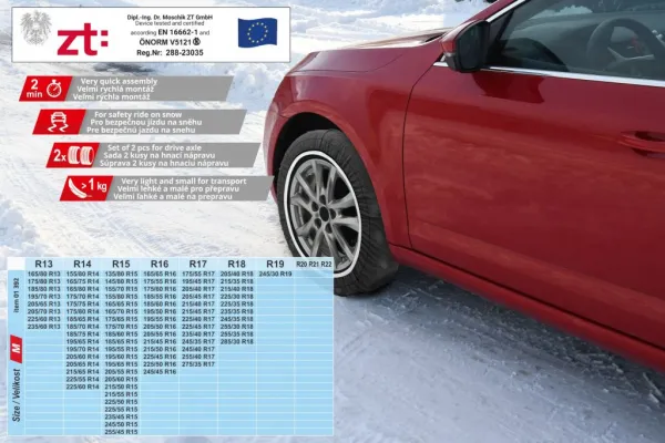 Snehové reťaze textilné ADHESIV ÖNORM M