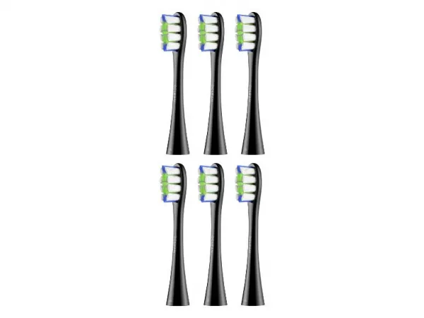 Oclean Náhradné hlavice na elektrickú zubnú kefku Professional Clean, 6 kusov (čierna)