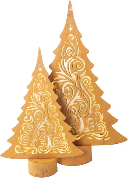 Weltbild LED Kovové dekorace Jedle Ornament, sada 2 ks