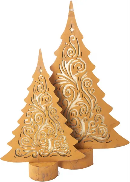 Weltbild LED Kovové dekorace Jedle Ornament, sada 2 ks