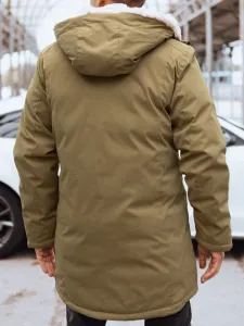 Pánska módna zimná parka tmavobéžová